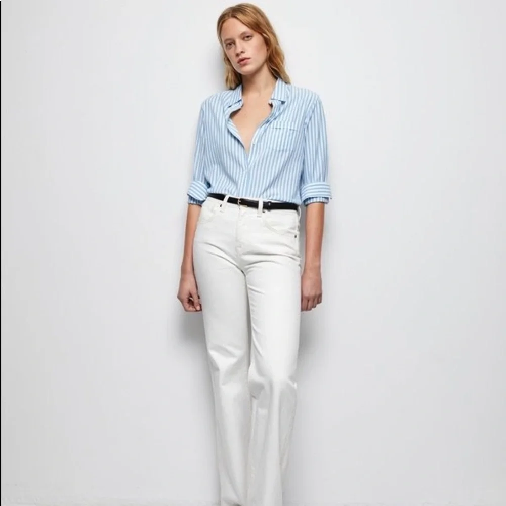 Nili Lotan NL shirt - ocean stripe, M - Picture 4 of 6